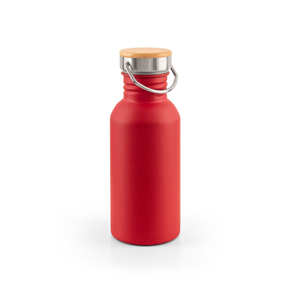 EWING promotional bottle in red with custom logo branding