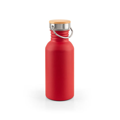 EWING promotional bottle in red with custom logo branding