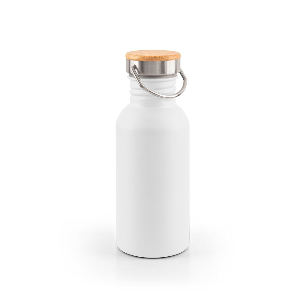 EWING promotional bottle in white with custom logo branding