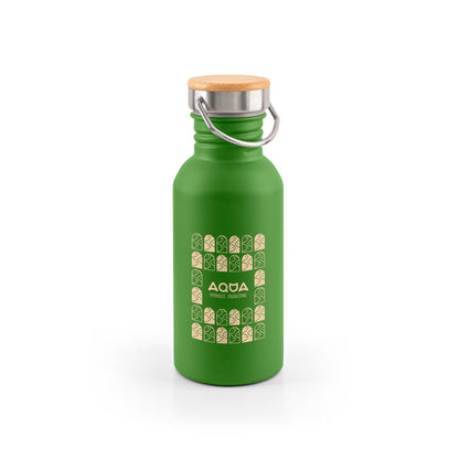 EWING promotional bottle in green with custom logo branding