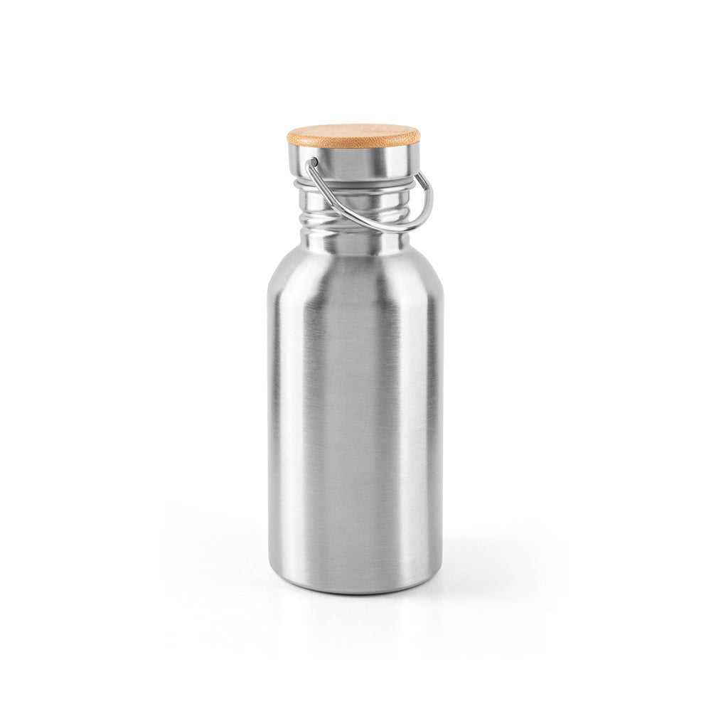 EWING promotional bottle in satin silver with custom logo branding