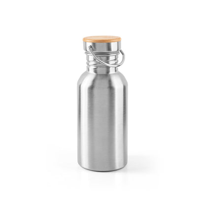 EWING promotional bottle in satin silver with custom logo branding