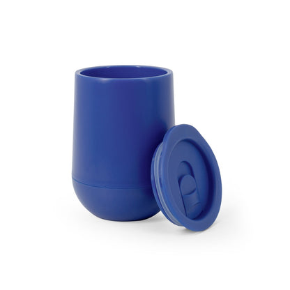 ADLINGTON promotional travel cup in blue (detail view) with custom logo branding