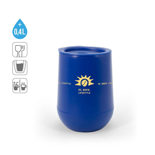 ADLINGTON promotional travel cup (complete set view) with custom logo branding