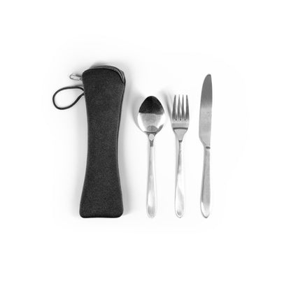 WILEY promotional tableware in satin silver with custom logo branding