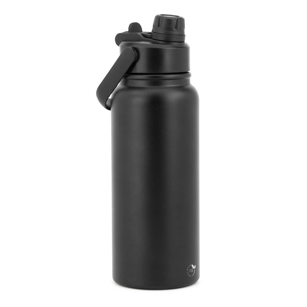ALCARAZ promotional bottle in black with custom logo branding