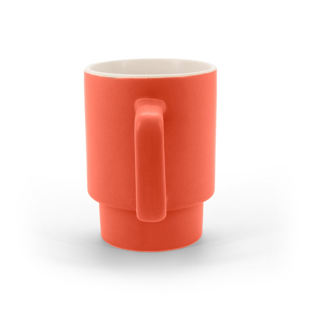 KUERTEN promotional mug in red (detail view) with custom logo branding