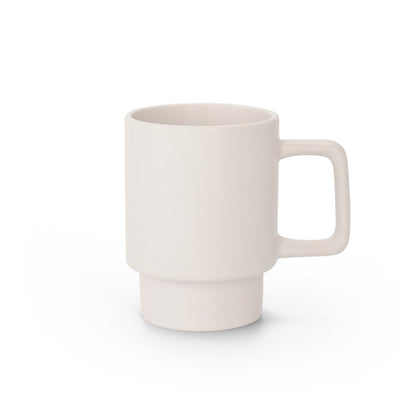 KUERTEN promotional mug in pastel white (detail view) with custom logo branding