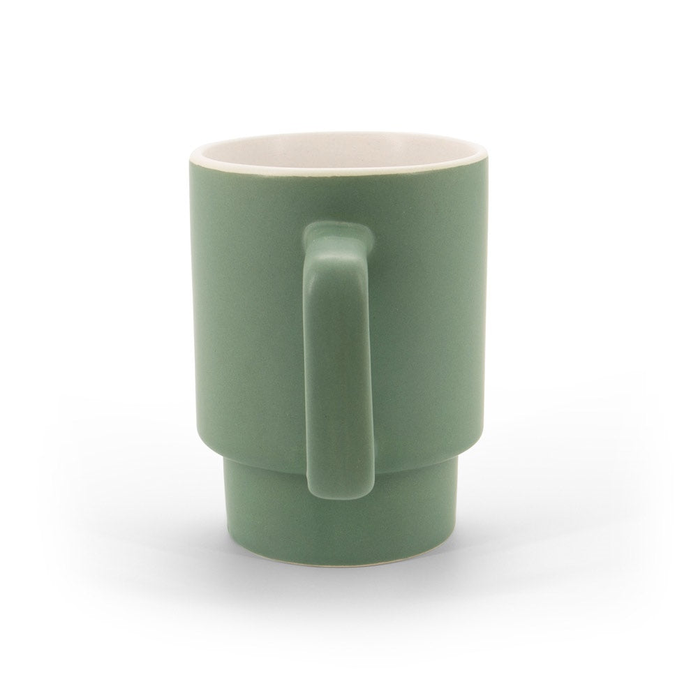 KUERTEN promotional mug in army green (detail view) with custom logo branding