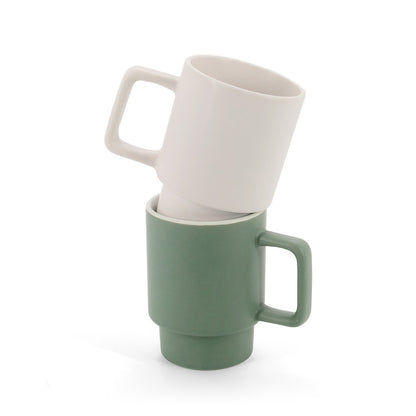 KUERTEN promotional mug in army green (detail view) with custom logo branding