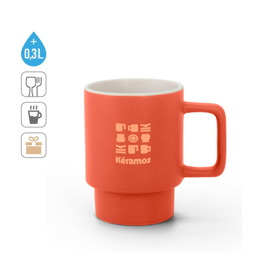 KUERTEN promotional mug (complete set view) with custom logo branding