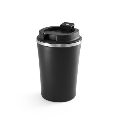 PHELPS CERAMIC promotional thermal bottle in black with custom logo branding