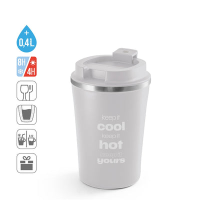 PHELPS CERAMIC promotional thermal bottle (complete set view) with custom logo branding