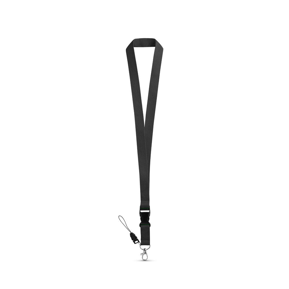 ANQUETIL promotional lanyard in black with custom logo branding