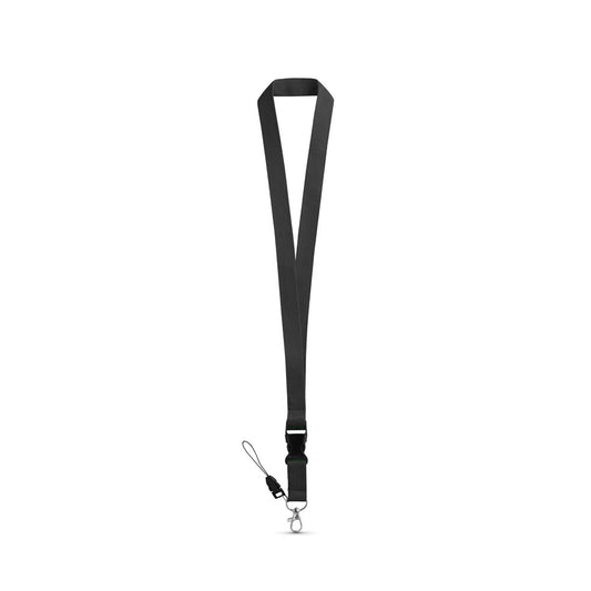 ANQUETIL promotional lanyard in black with custom logo branding