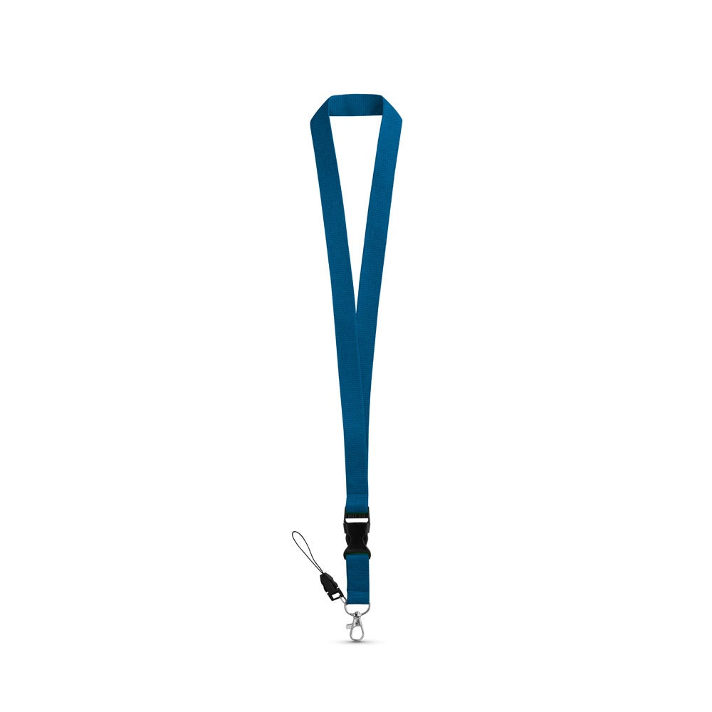 ANQUETIL promotional lanyard in blue with custom logo branding