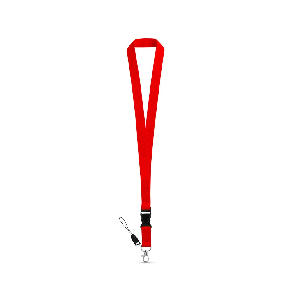 ANQUETIL promotional lanyard in red with custom logo branding