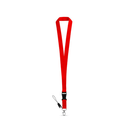 ANQUETIL promotional lanyard in red with custom logo branding