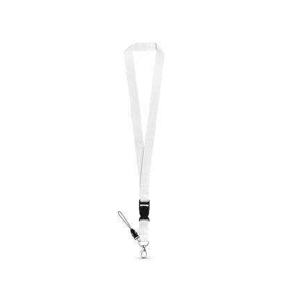 ANQUETIL promotional lanyard in white with custom logo branding