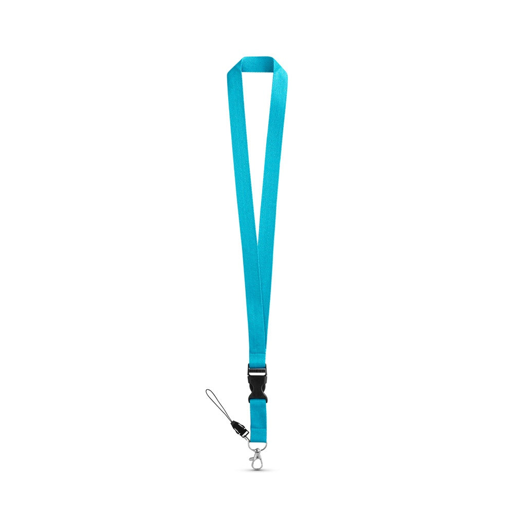 ANQUETIL promotional lanyard in light blue with custom logo branding