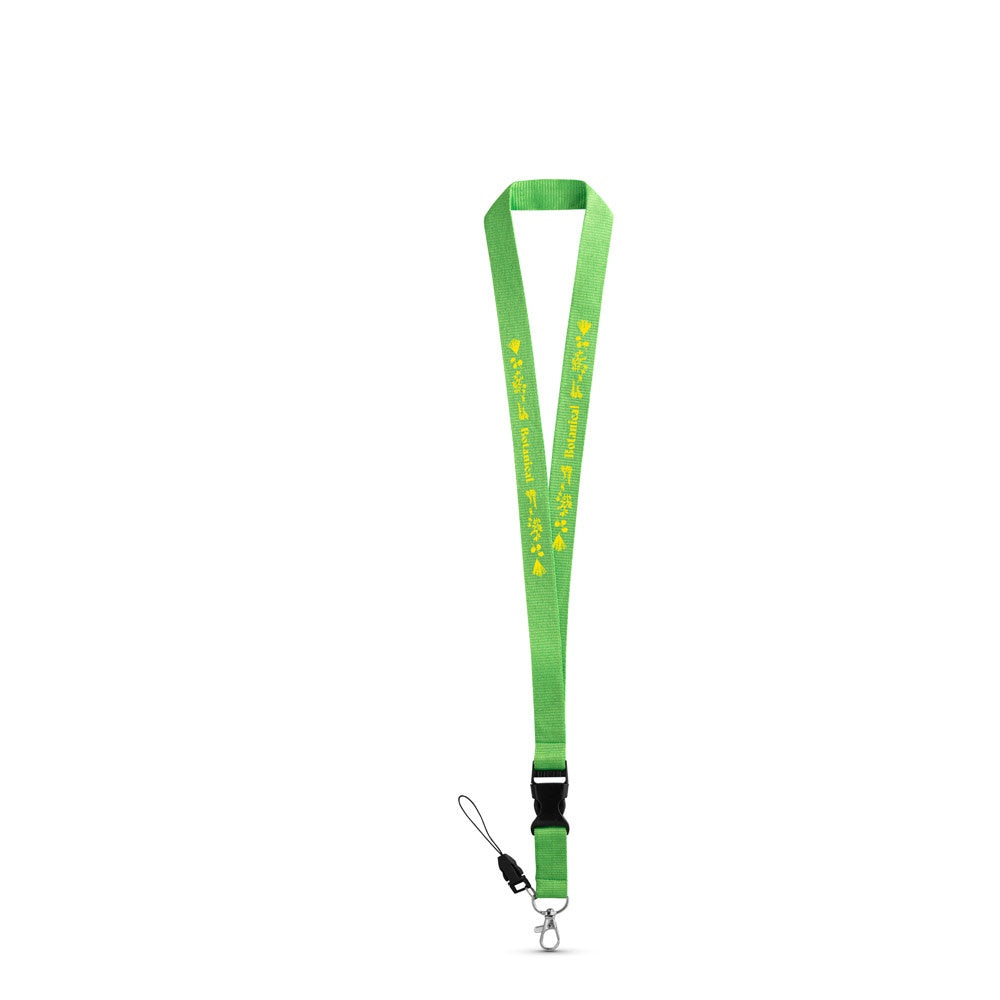 ANQUETIL promotional lanyard (complete set view) with custom logo branding
