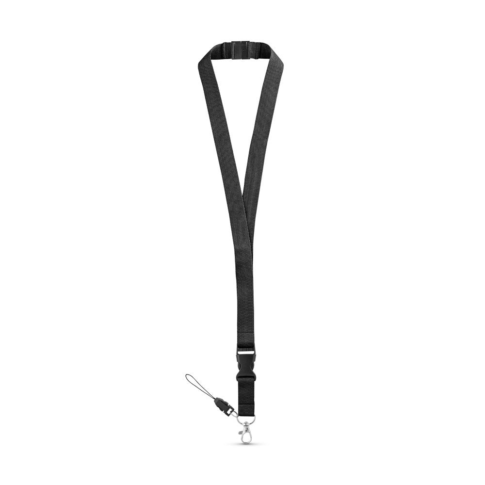 MURRAY promotional lanyard in black with custom logo branding