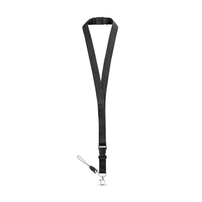 MURRAY promotional lanyard in black with custom logo branding