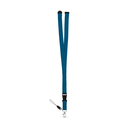 MURRAY promotional lanyard in blue (detail view) with custom logo branding