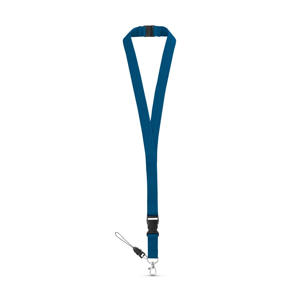 MURRAY promotional lanyard in blue with custom logo branding