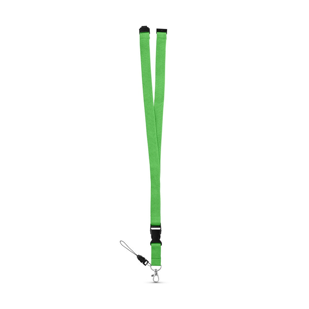 MURRAY promotional lanyard in light green (detail view) with custom logo branding