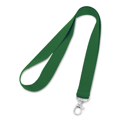 LARIAT promotional lanyard in green with custom logo branding