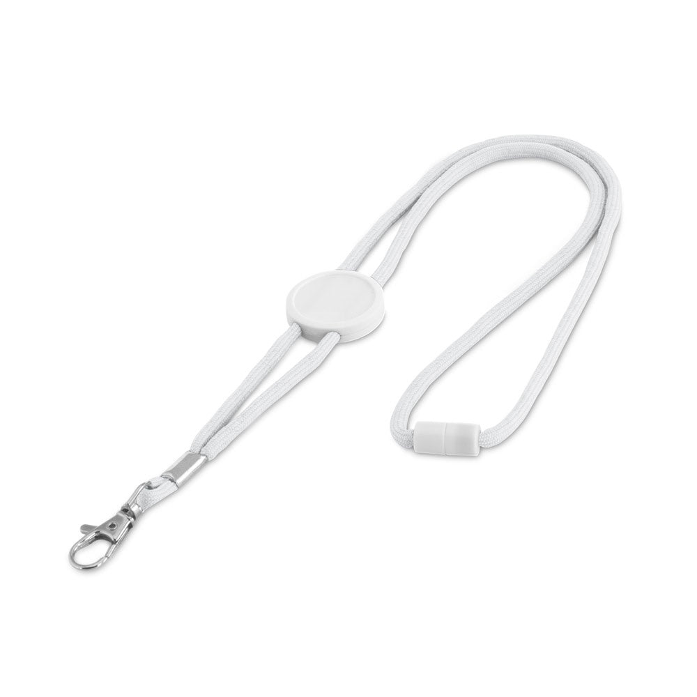 WEAVE promotional lanyard in white with custom logo branding