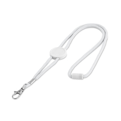 WEAVE promotional lanyard in white with custom logo branding