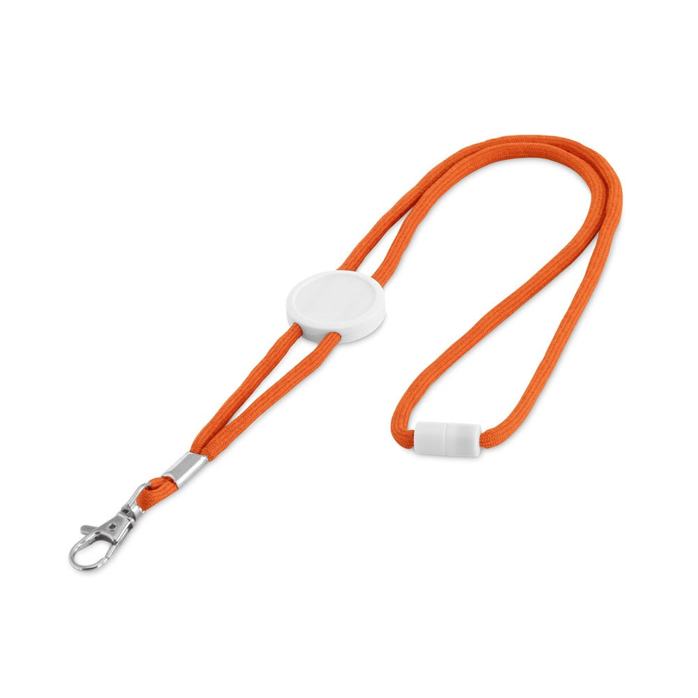 WEAVE promotional lanyard in orange with custom logo branding