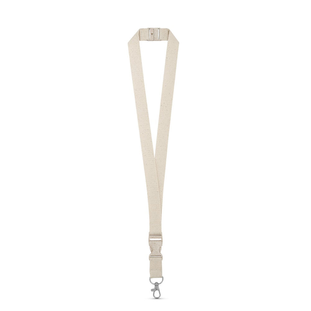 BALLINA promotional lanyard in light natural with custom logo branding