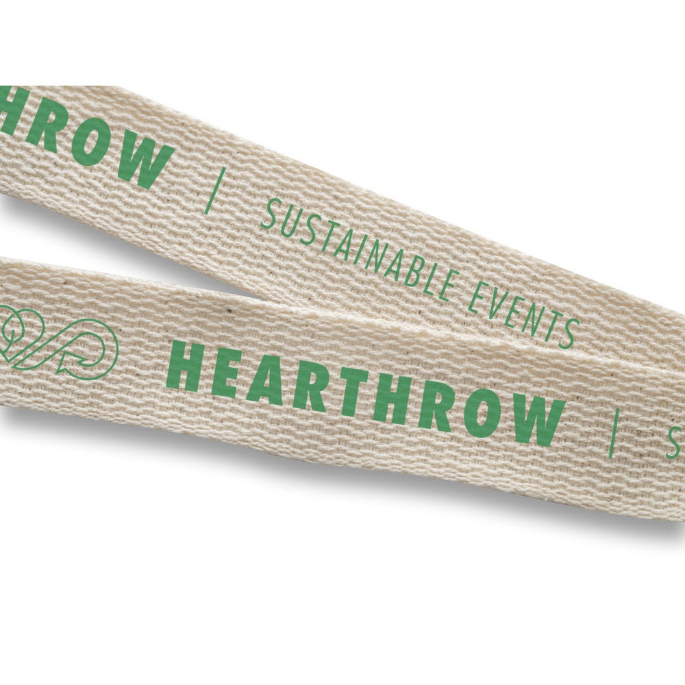HEATHROW promotional lanyard in light natural with custom logo branding