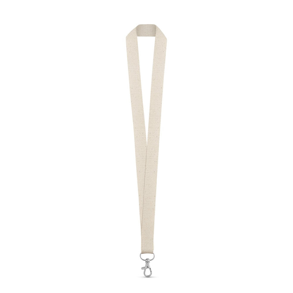 HEATHROW promotional lanyard in light natural with custom logo branding