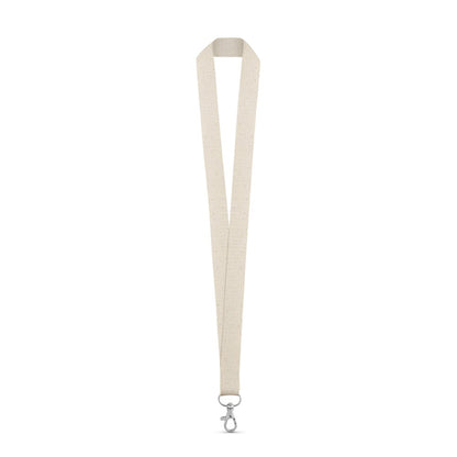 HEATHROW promotional lanyard in light natural with custom logo branding