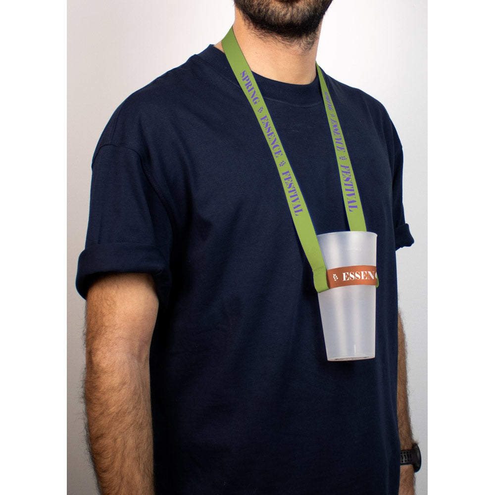 SHEFFIELD promotional lanyard in 301 - white (detail view) with custom logo branding