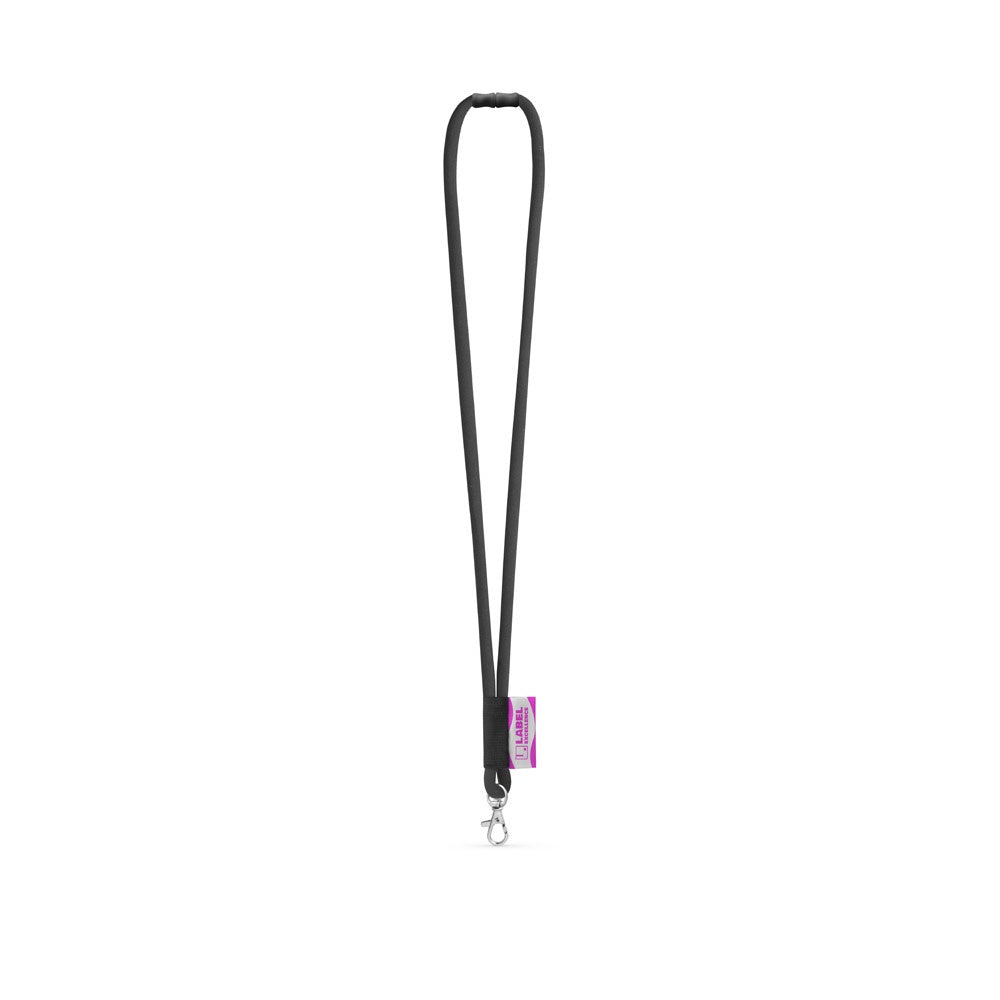 WISBECH promotional lanyard in 300 - black with custom logo branding