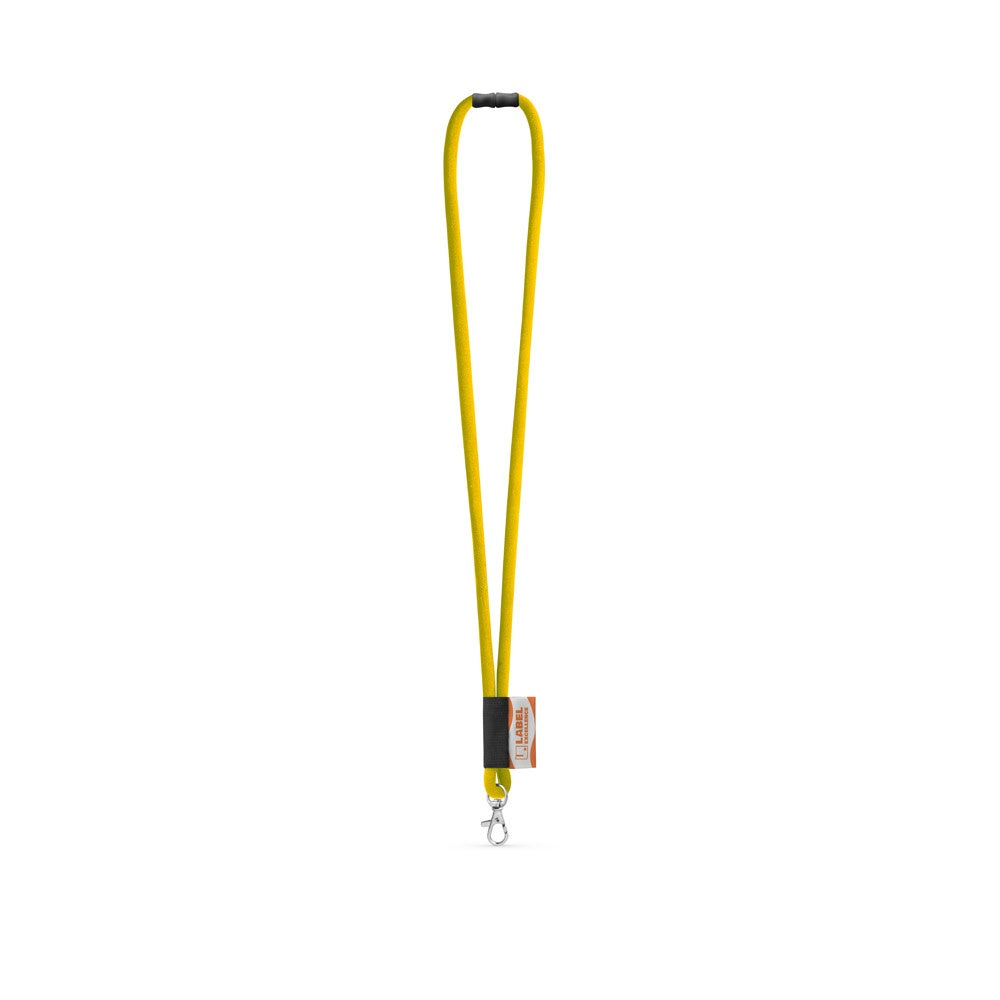 WISBECH promotional lanyard in 310 - yellow with custom logo branding