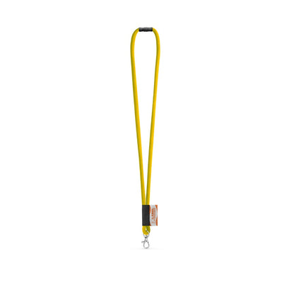 WISBECH promotional lanyard in 310 - yellow with custom logo branding