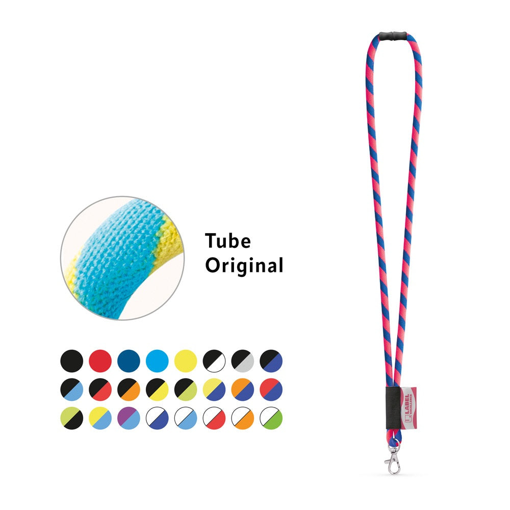 WISBECH promotional lanyard (complete set view) with custom logo branding
