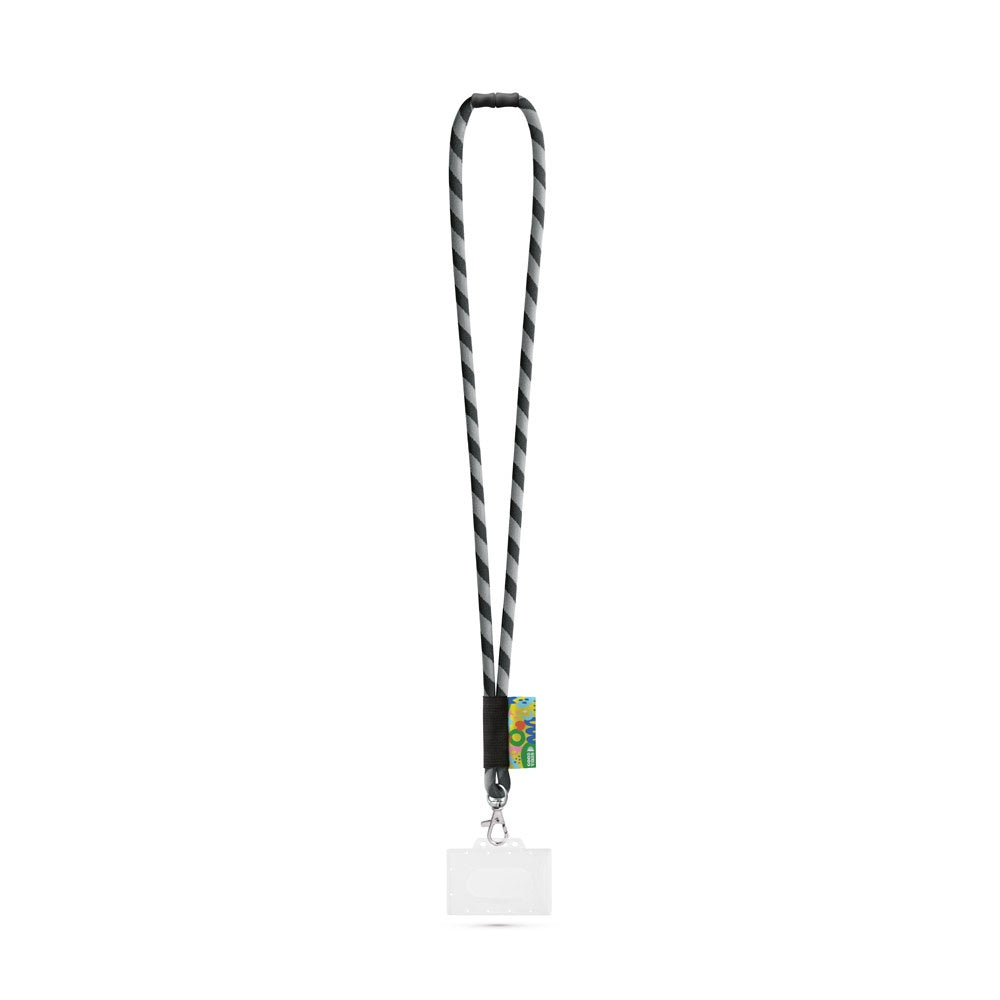 WATFORD promotional lanyard in black/grey with custom logo branding