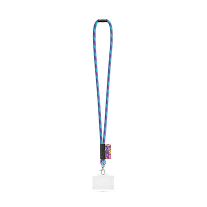 WATFORD promotional lanyard in purple/light blue with custom logo branding