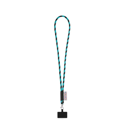 GOSPORT promotional lanyard in 353 - black/light blue with custom logo branding