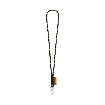 MANSFIELD promotional lanyard in black/yellow with custom logo branding