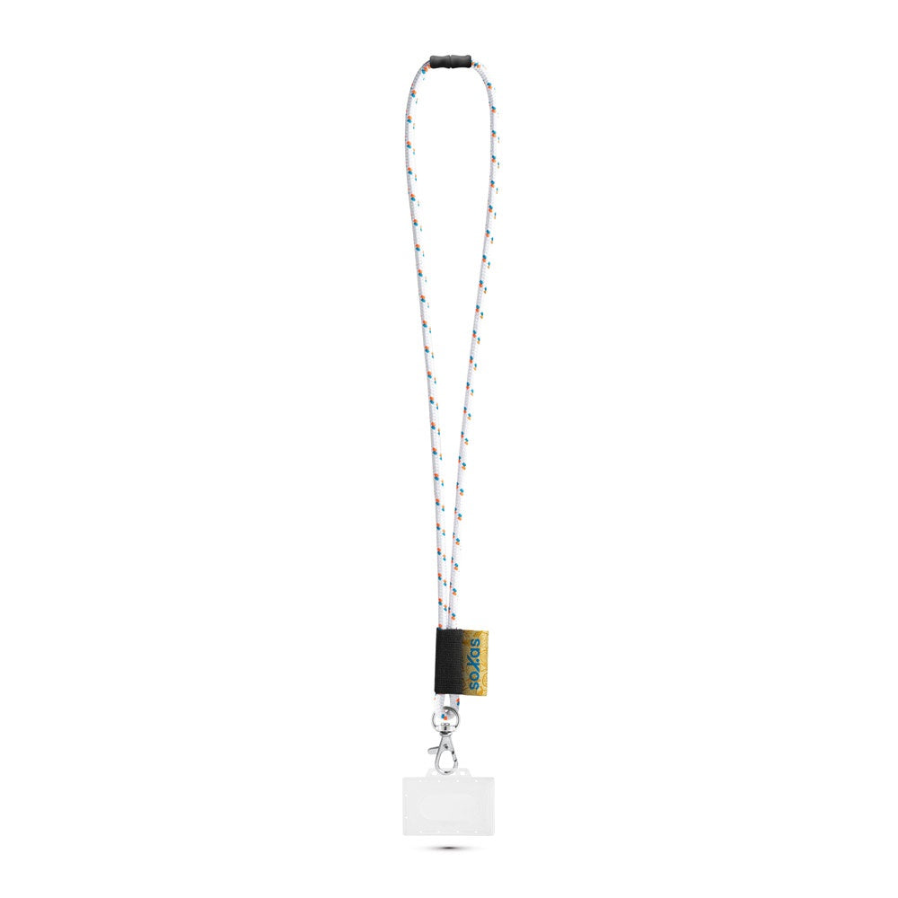 BRIDPORT promotional lanyard in 301 - white with custom logo branding
