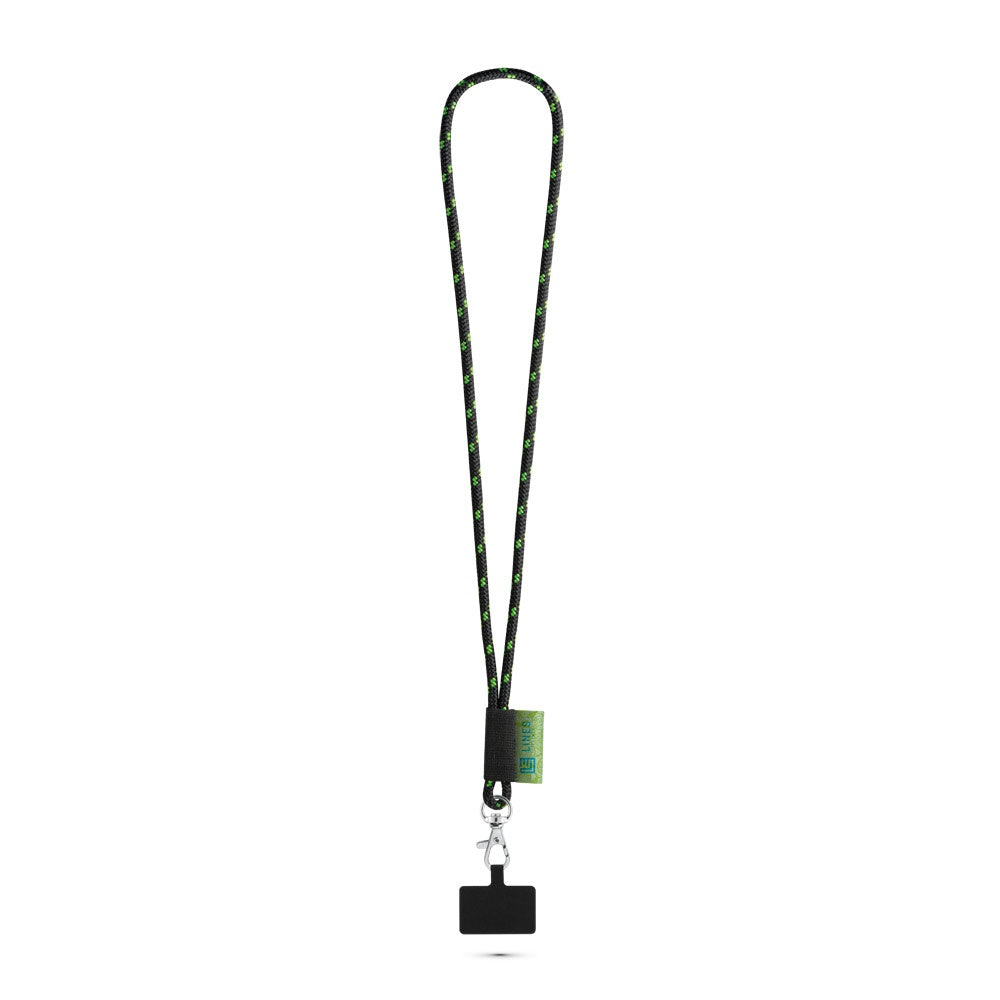 STAFFORD promotional lanyard in black/green with custom logo branding