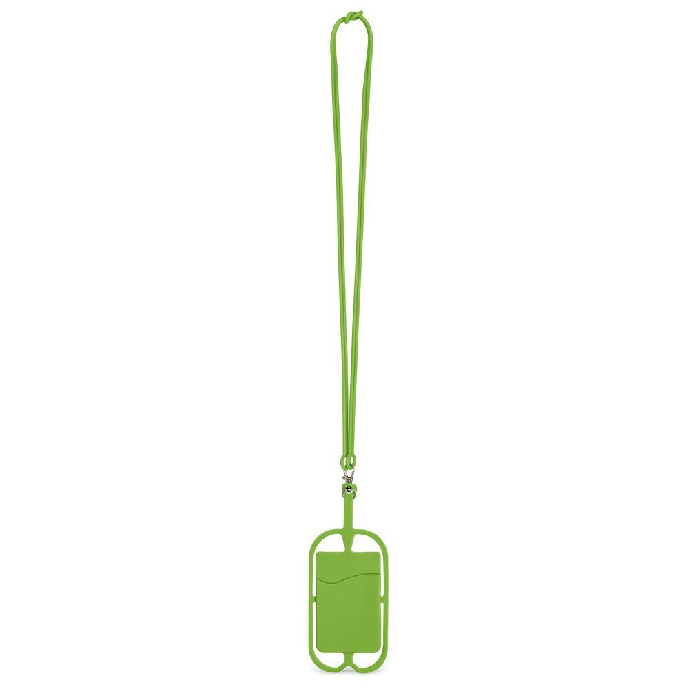 NICOLAUS promotional lanyard in light green (detail view) with custom logo branding